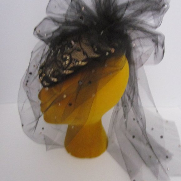 Sheer Tulle Veiled Fascinator Whimsy Hat Cocktail Party Bridal Church - Picture 7 of 10